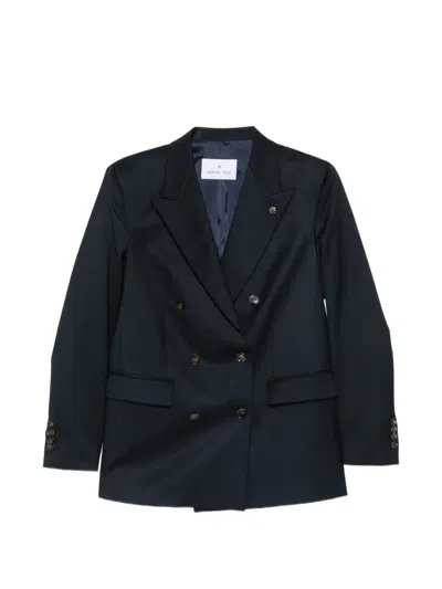 Manuel Ritz Double-breasted Peak-lapels Blazer In Blue