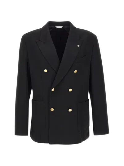 Manuel Ritz Double-breasted Blazer In Black