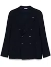 Manuel Ritz Double-breasted Blazer In Blue