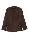 Manuel Ritz Double-breasted Blazer In Brown