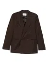 Manuel Ritz Double-breasted Blazer In Brown
