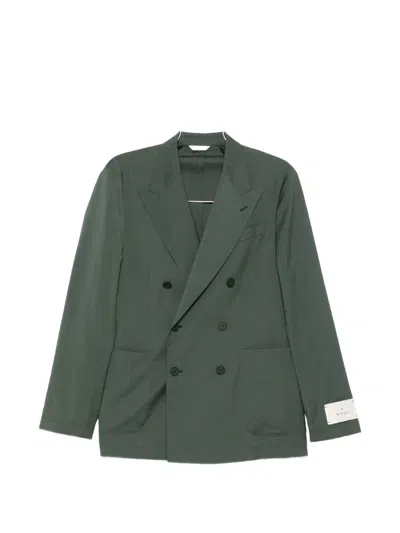 Manuel Ritz Double-breasted Blazer In Green