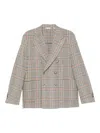 Manuel Ritz Double-breasted Blazer In Neutral