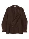 Manuel Ritz Double-breasted Button Jacket In Burgundy