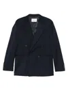 Manuel Ritz Double-breasted Button-up Blazer In Blue