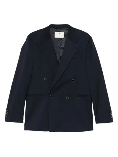 Manuel Ritz Double-breasted Button-up Blazer In Blue