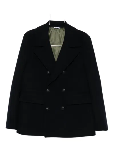 Manuel Ritz Double-breasted Coat In Black
