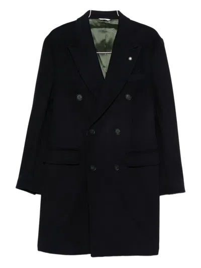 Manuel Ritz Double-breasted Coat In Black