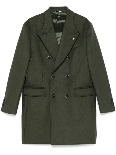 Manuel Ritz Double-breasted Coat In Green