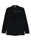 Manuel Ritz Double-breasted Knitted Blazer In Black