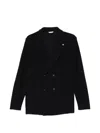 Manuel Ritz Double-breasted Knitted Jacket In Black