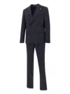 Manuel Ritz Double-breasted Peak-lapels Suit In Blue