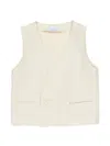 Manuel Ritz Double-breasted Sleeveless Top In White