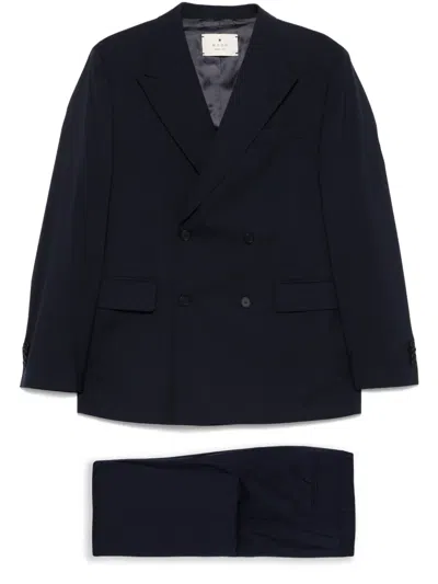 Manuel Ritz Double-breasted Suit In Blue