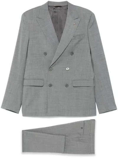 Manuel Ritz Double-breasted Suit In Grau