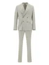 Manuel Ritz Double-breasted Suit In Gray