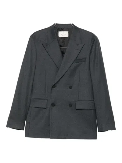 Manuel Ritz Double-breasted Suit In Gray