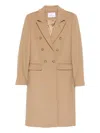 Manuel Ritz Double-breasted Wool-blend Coat In Neutral