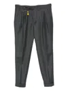 Manuel Ritz Double-pleat Flannel Trousers In Gray