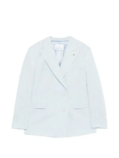 Manuel Ritz Double-breasted Blazer In Blue