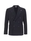 Manuel Ritz Double-breasted Blazer In Blue