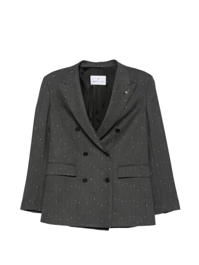 Manuel Ritz Double-breasted Blazer In Gray