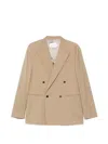 Manuel Ritz Double-breasted Blazer In Nude