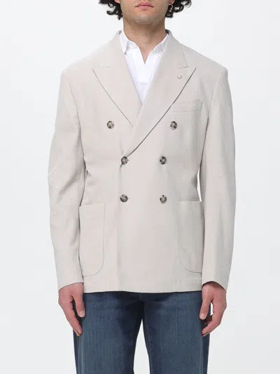 Manuel Ritz Double-breasted Blazer In Neutral