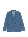 Manuel Ritz Double-breasted Denim Jacket In Blue