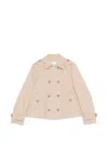 Manuel Ritz Double-breasted Epaulette Jacket In Neutral