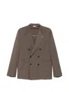 Manuel Ritz Double-breasted Jacket In Brown