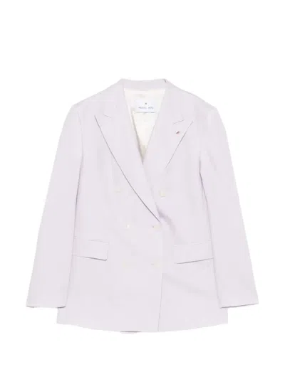 Manuel Ritz Double-breasted Jacket In Neutral
