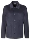 Manuel Ritz Double-breasted Jacket With Structured Silhouette And Tailored Fit In Blue