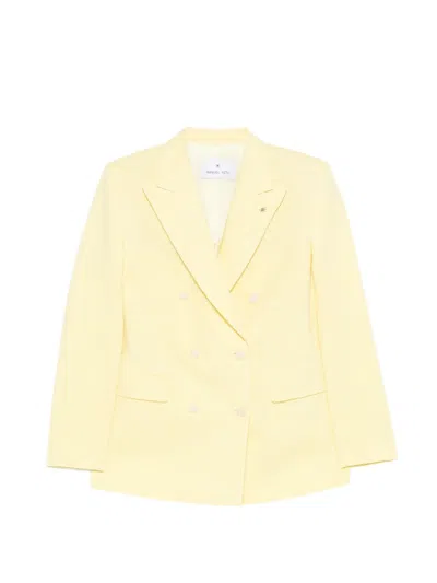 Manuel Ritz Double-breasted Jacket In Yellow