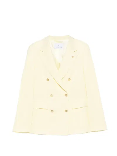 Manuel Ritz Double-breasted Jacket In Yellow