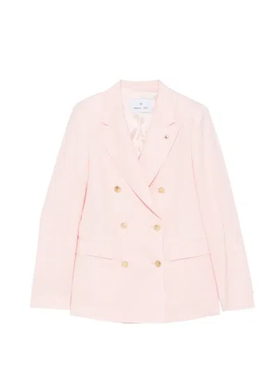 Manuel Ritz Double-breasted Peak-lapel Jacket In Pink