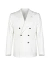 Manuel Ritz Double-breasted Peak-lapel Jacket In White