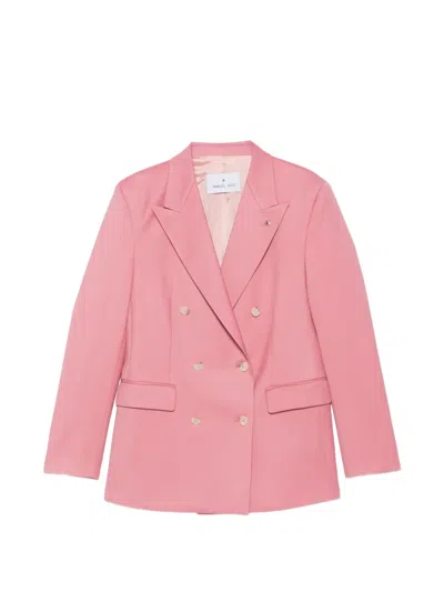 Manuel Ritz Double-breasted Peak-lapels Jacket In Multi