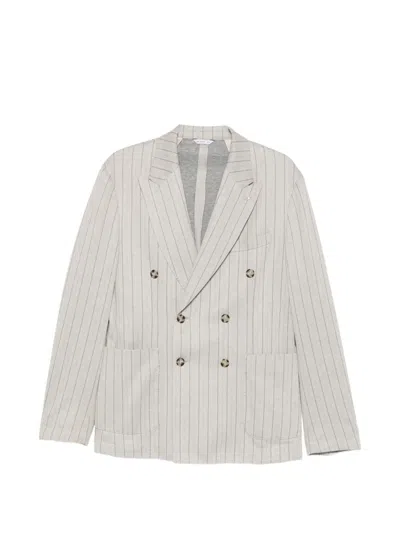 Manuel Ritz Double-breasted Regimental-stripe Blazer In Multi