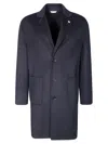 Manuel Ritz Double-breasted Structured Jacket With Classic Collar In Blue