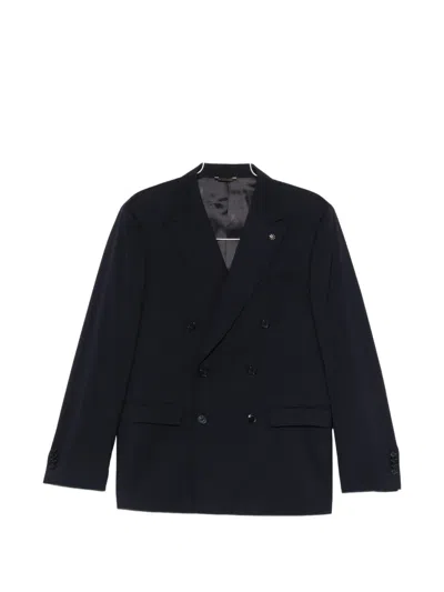 Manuel Ritz Double-breasted Suit In Black