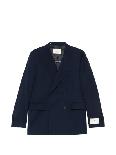 Manuel Ritz Double-breasted Suit In Blue