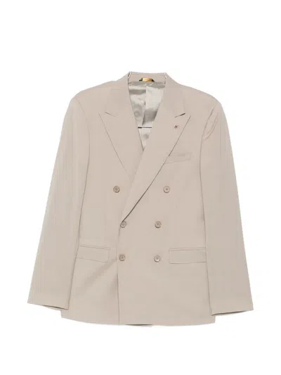 Manuel Ritz Double-breasted Suit In Pink