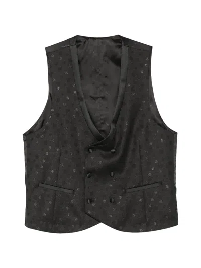 Manuel Ritz Double-breasted Waistcoat In Black