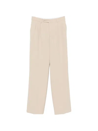 Manuel Ritz Double-pleated Trousers In Neutral