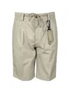 Manuel Ritz Drawstring Pleated Shorts In Neutral