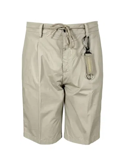 Manuel Ritz Drawstring Pleated Shorts In Neutral