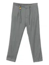 Manuel Ritz Drawstring Straight-leg Trousers In Gray