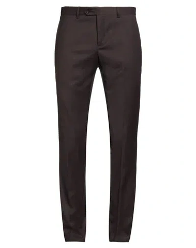 Manuel Ritz Evening Man Pants Dark Brown Size 36 Polyester, Viscose, Elastane In Black