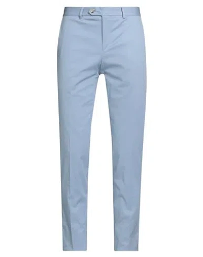 Manuel Ritz Evening Man Pants Light Blue Size 34 Cotton, Elastane